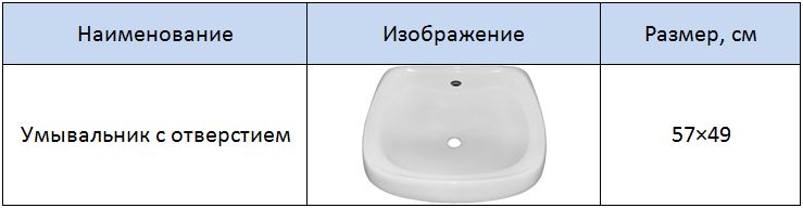Таблица размеров